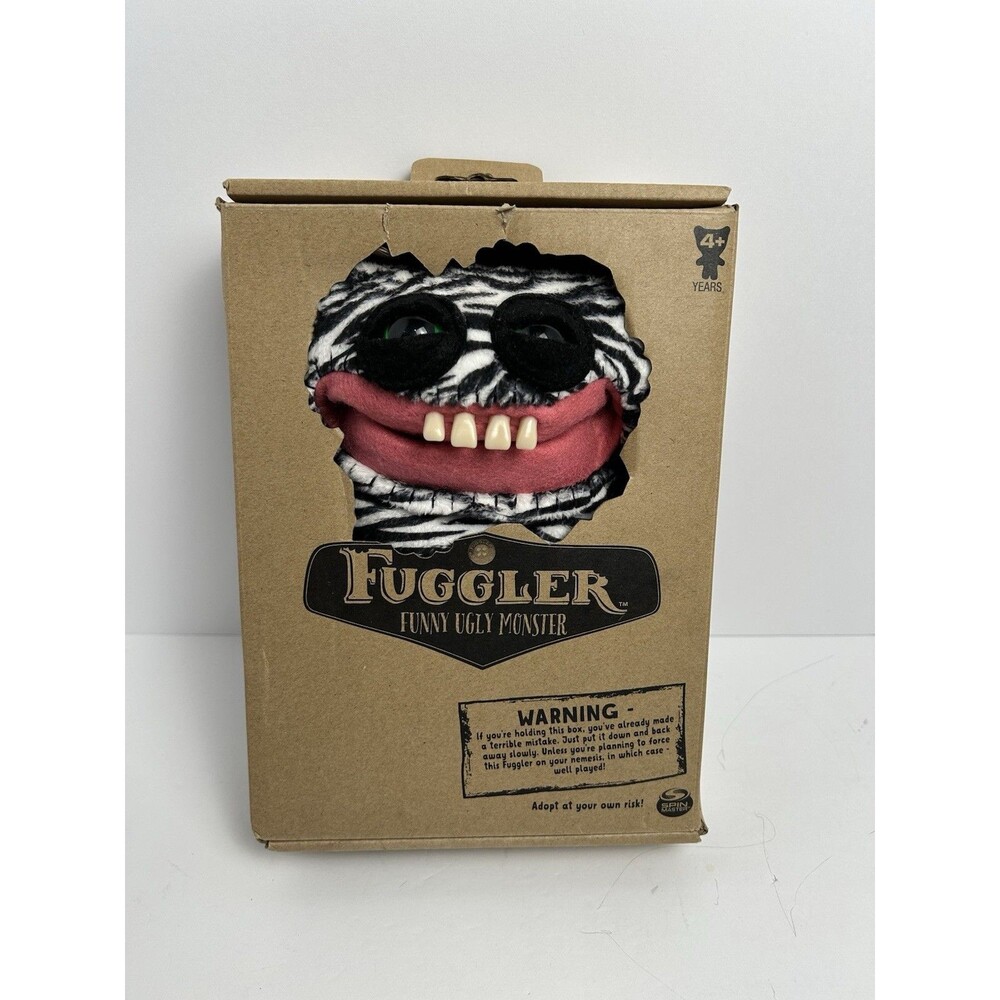 9" OG Grin Grin Zebra Print Fuggler Funny Ugly Monster Very RARE New Open Box